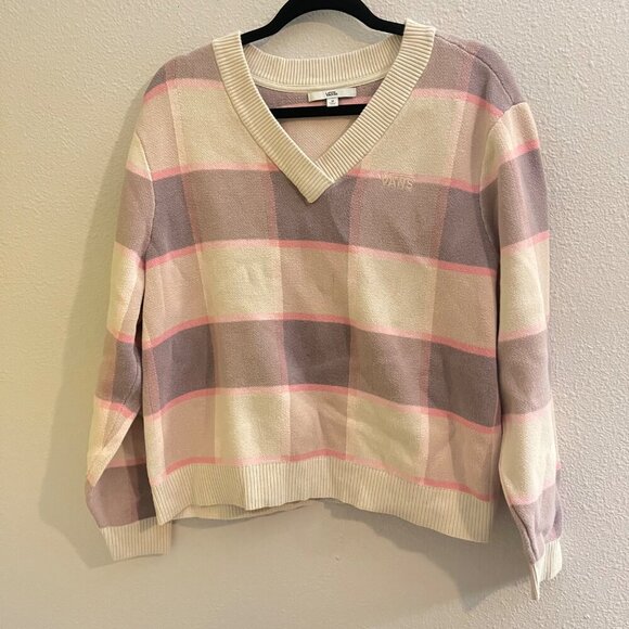 Van's PLAID V-NECK OVERSIZED SWEATER - Picture 2 of 5